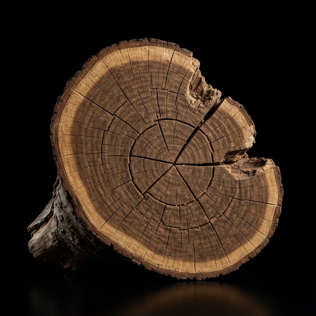 Ancient tree root cross-section